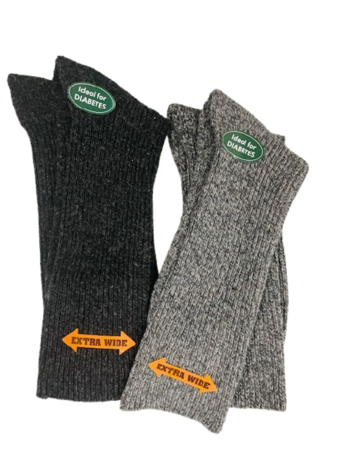 Regenerated Wool Diabetic Outdoor Hiking Extra Wide Calf Men Socks