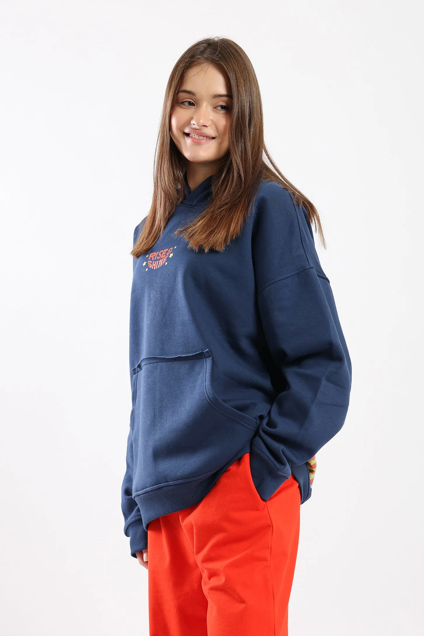 RISE AND SHINE HOODIE - NAVY