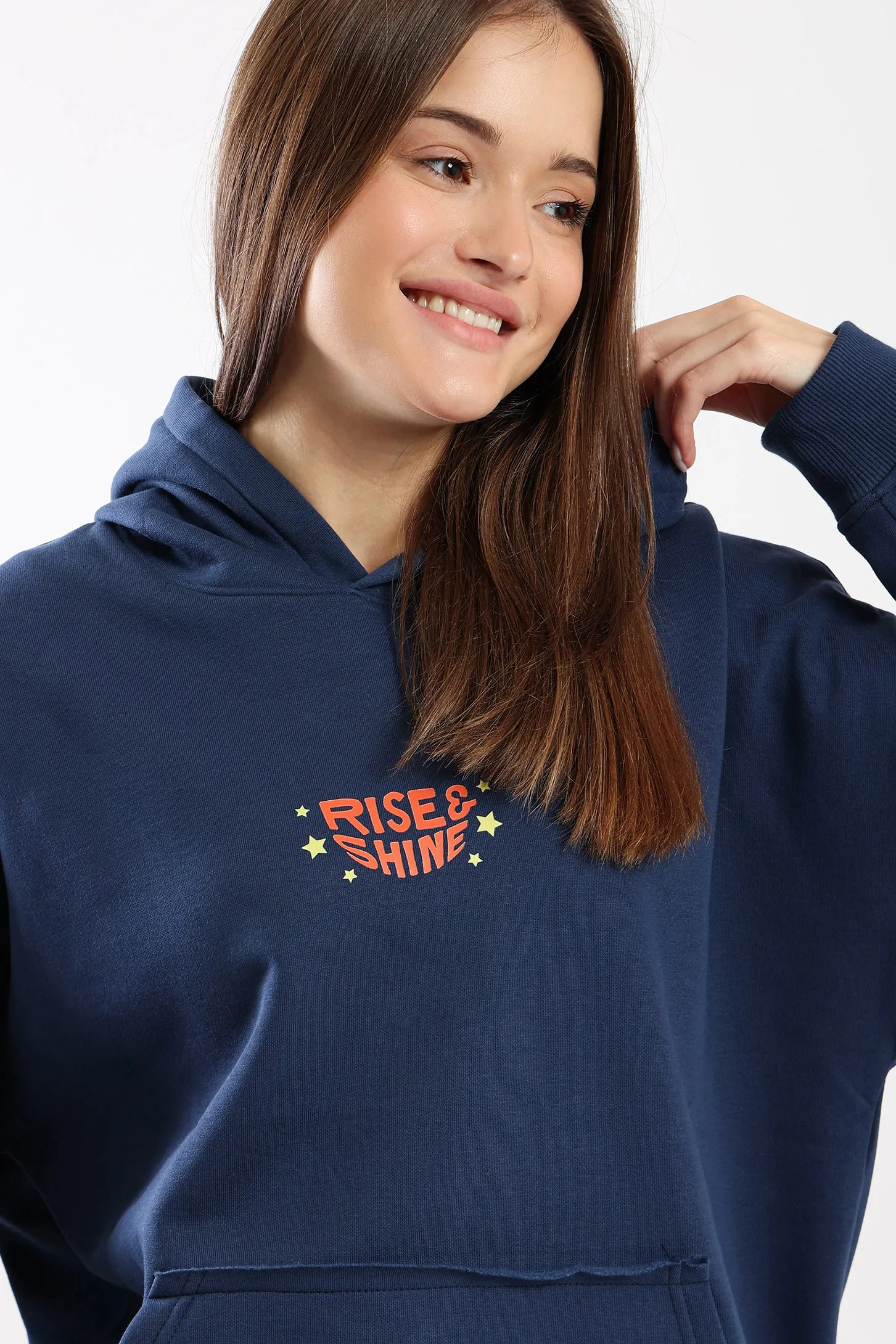 RISE AND SHINE HOODIE - NAVY