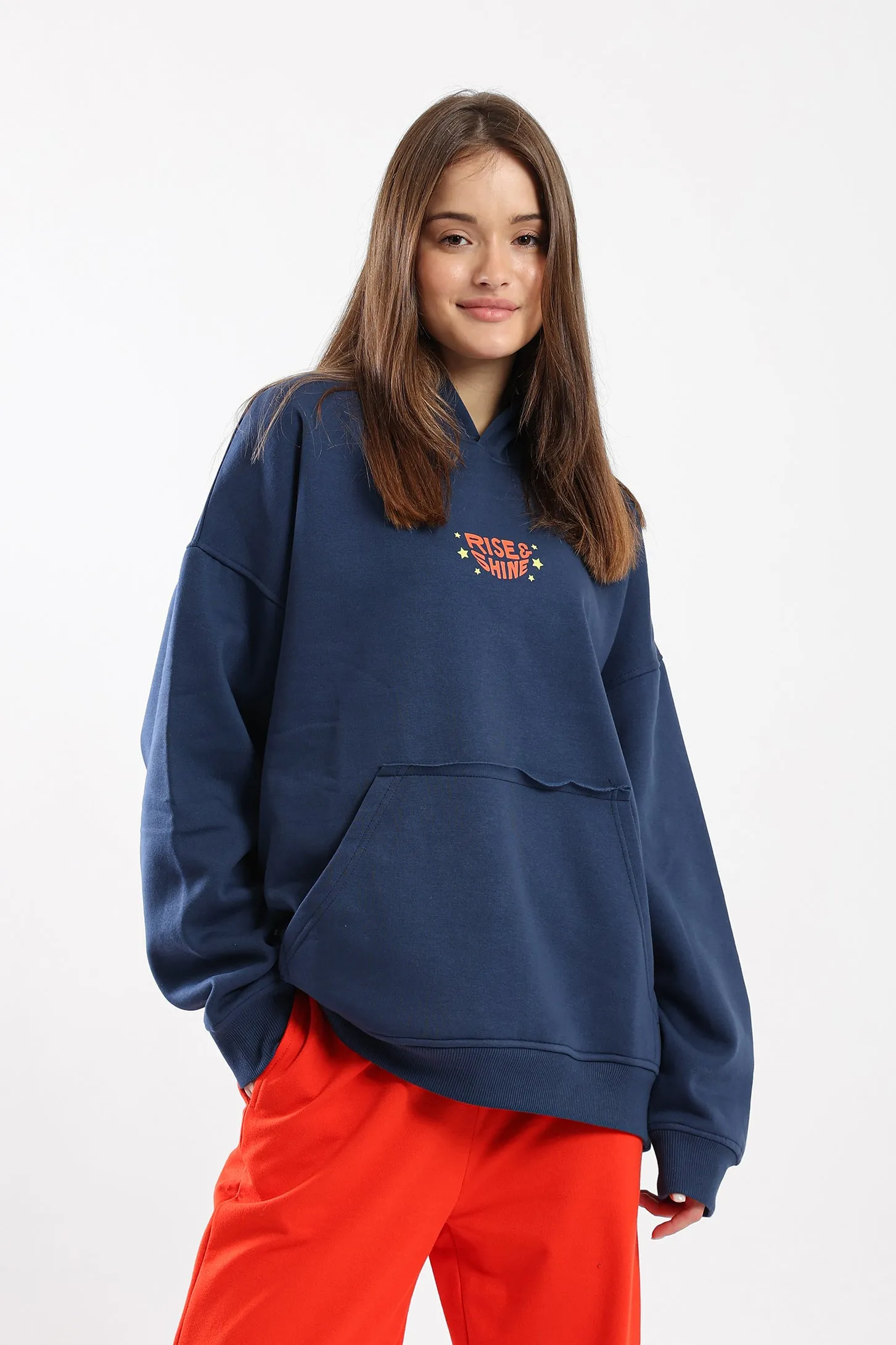 RISE AND SHINE HOODIE - NAVY