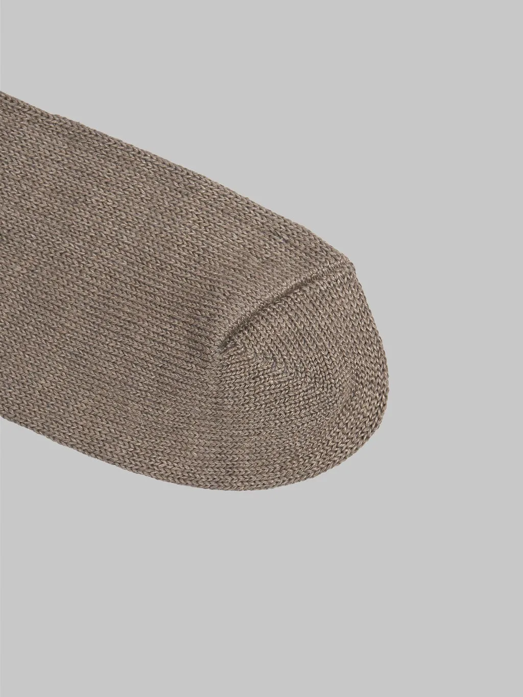 ROTOTO Linen Cotton Ribbed Crew Socks Dark Grey