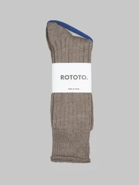 ROTOTO Linen Cotton Ribbed Crew Socks Dark Grey