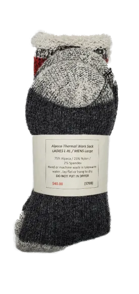 S708 Alpaca Thermal Traditional Sock Ladies XL / Mens Large