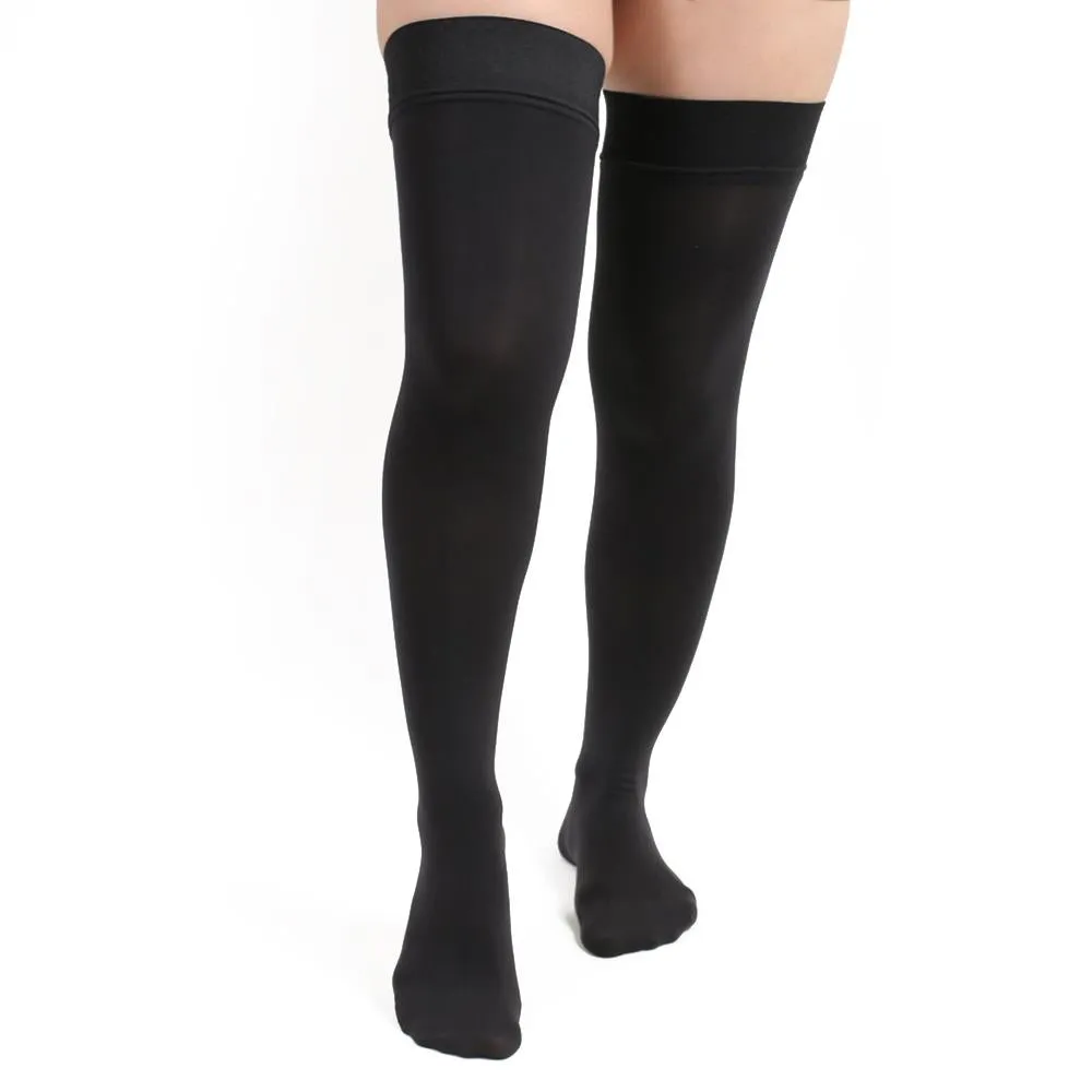 Salvere Opaque, Thigh High, Closed Toe, 15-20 mmHg