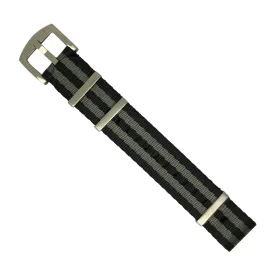 Seat Belt Nato Strap in Black Grey (James Bond)