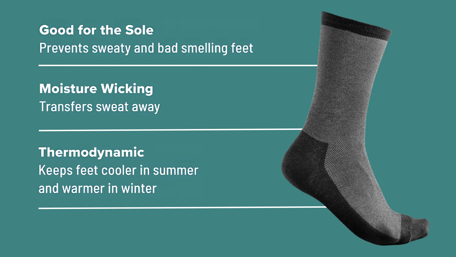 Silver Socks - 2 Pairs,  Original Calf Length Crew - SWEAT GUARD® Footcare