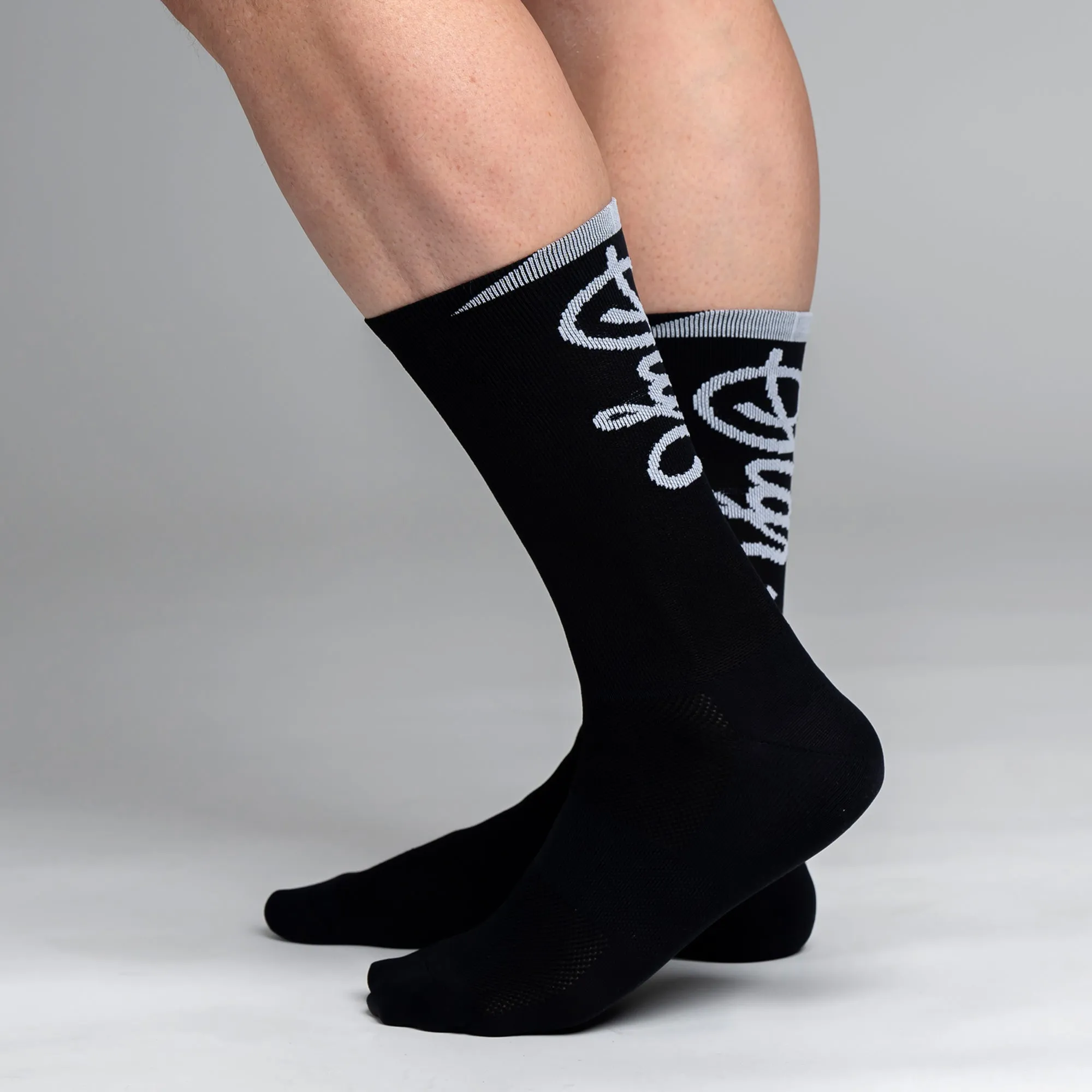 Snok Men's Larger Logo Black Cycling Socks