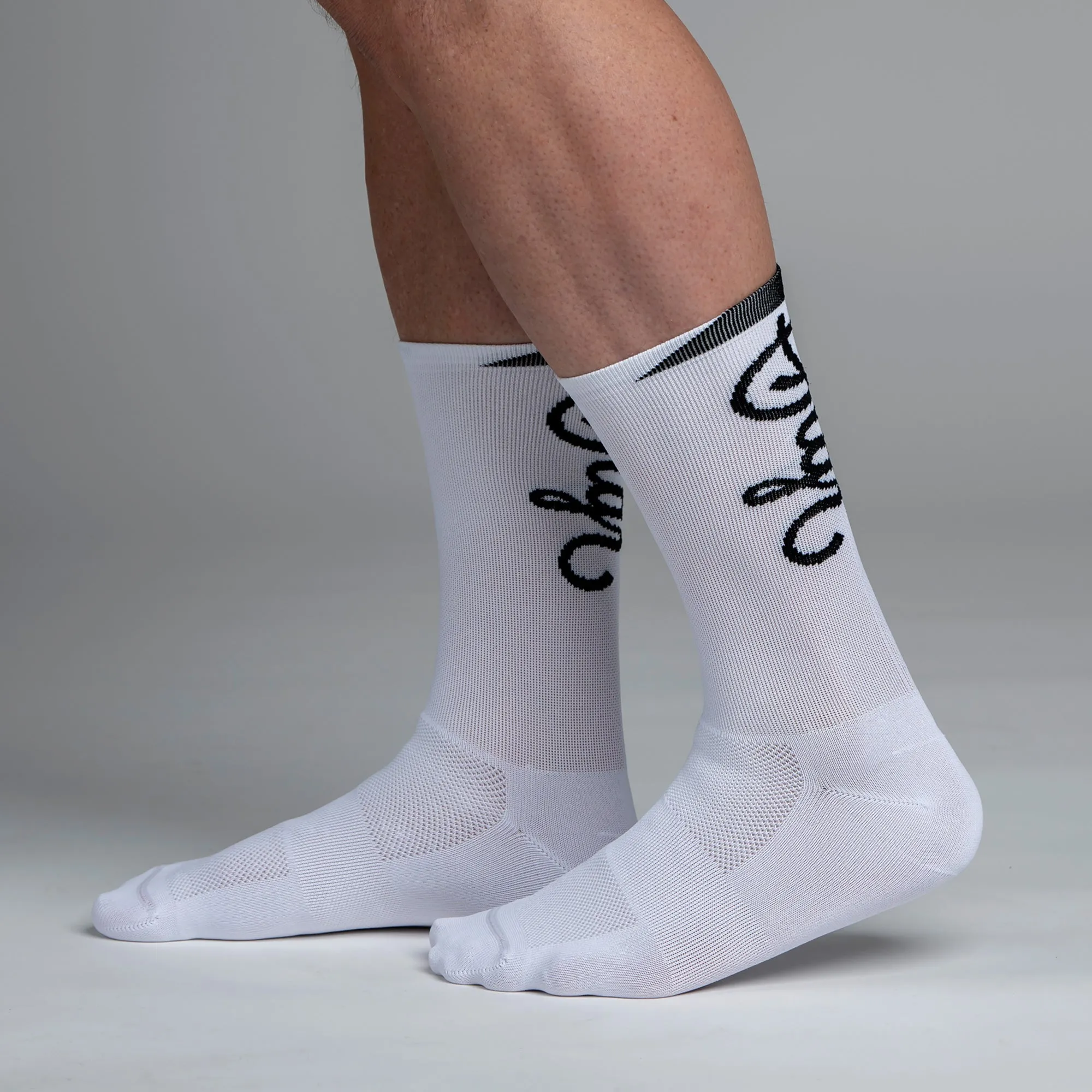 Snok Men's Larger Logo White Cycling Socks