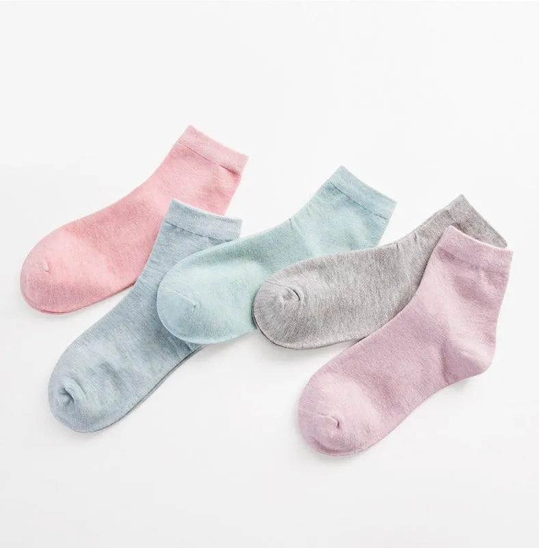 Soft Color Cotton Ankle Cut Socks #80024