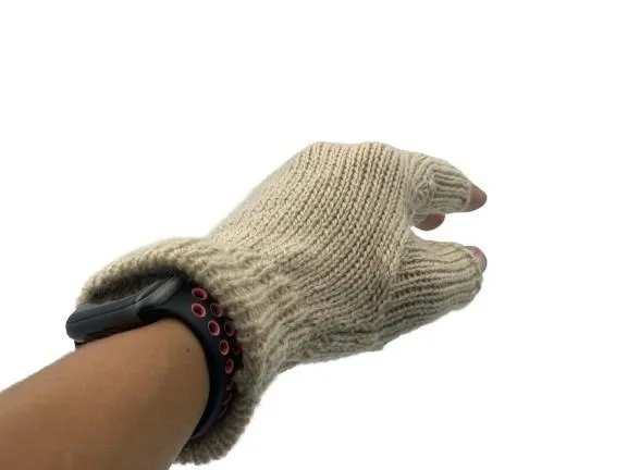 Solid Color Fingerless Alpaca Gloves