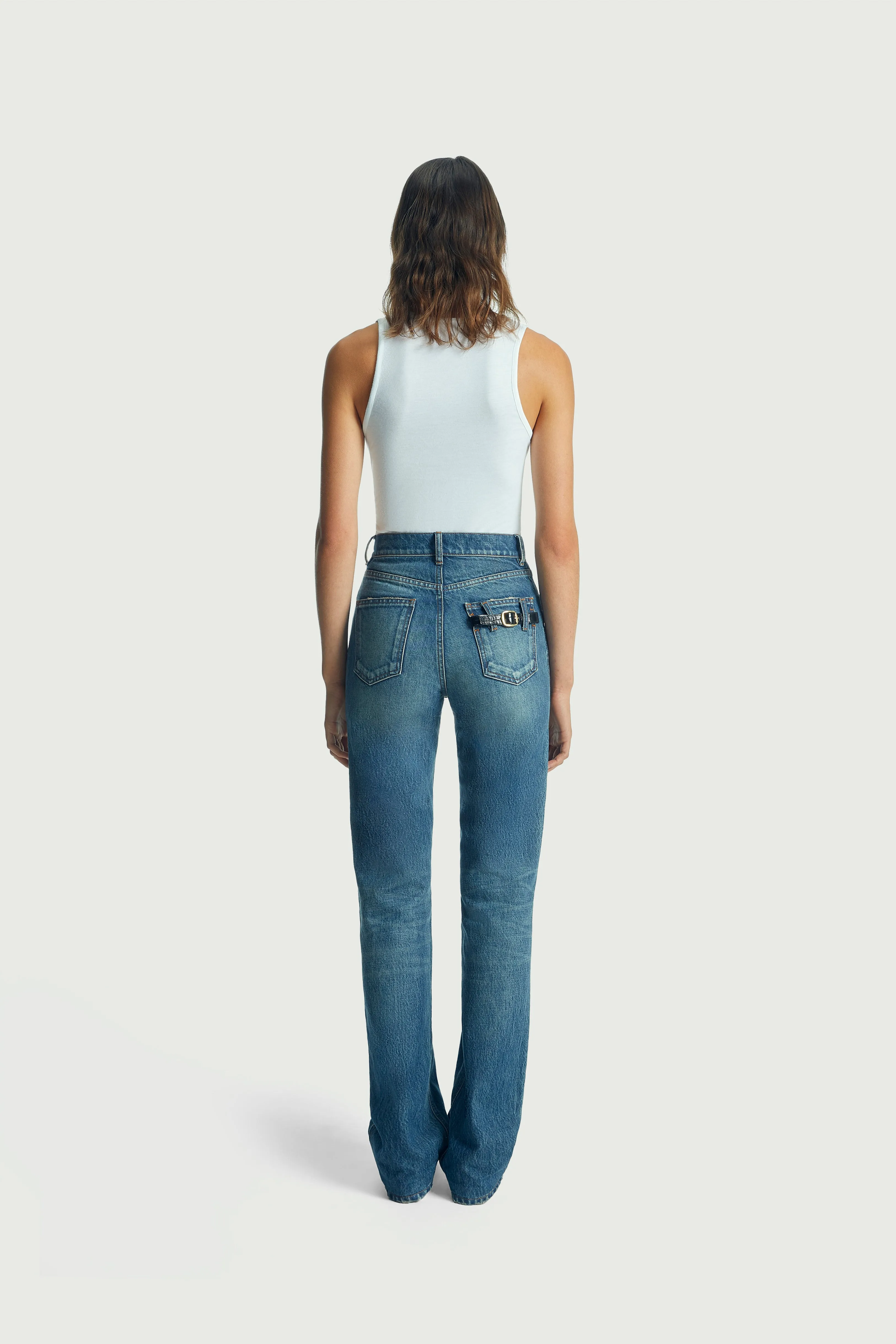 Straight Leg Denim Pants