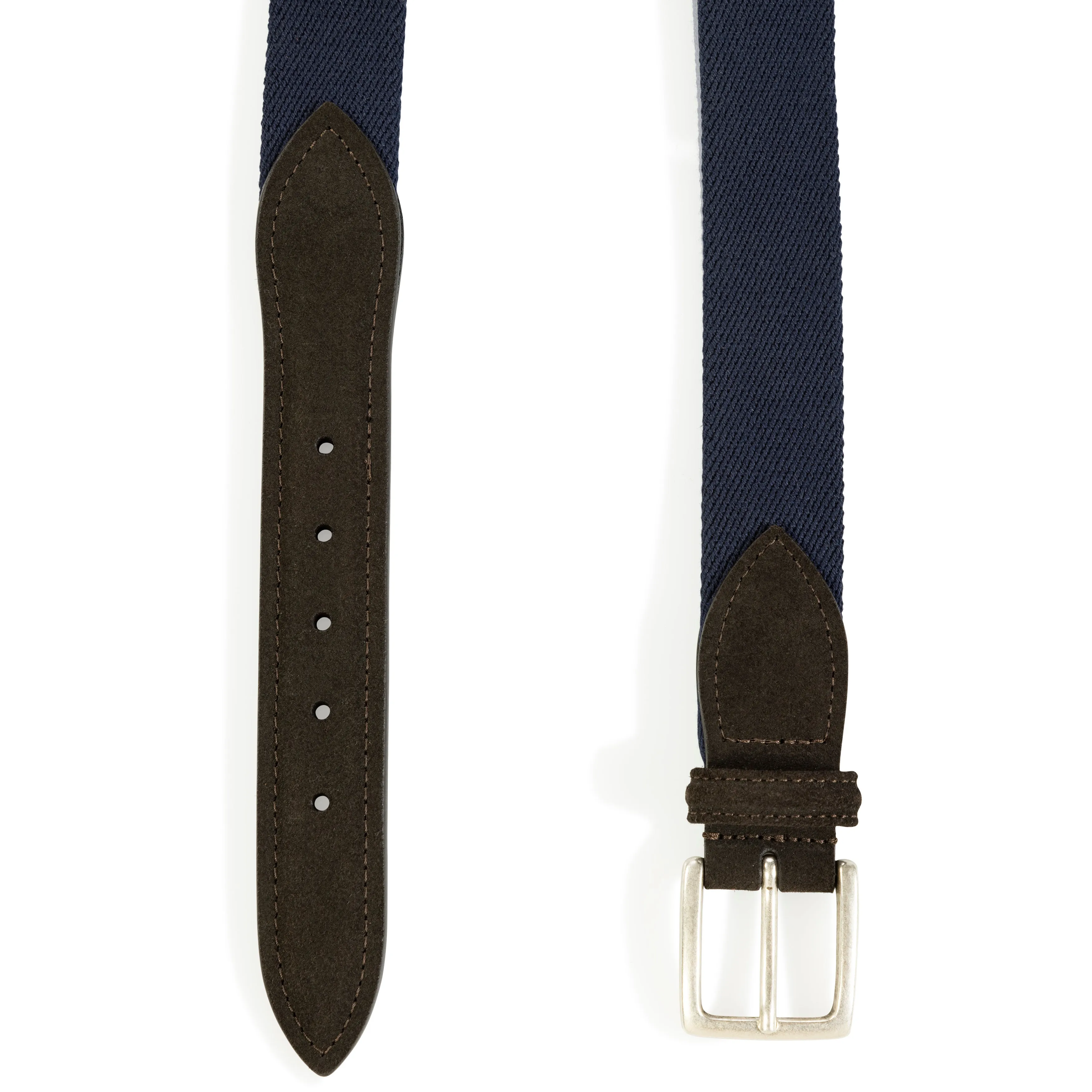 Suede Trim Canvas Belt