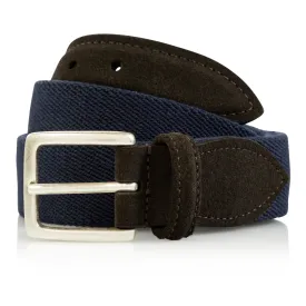 Suede Trim Canvas Belt