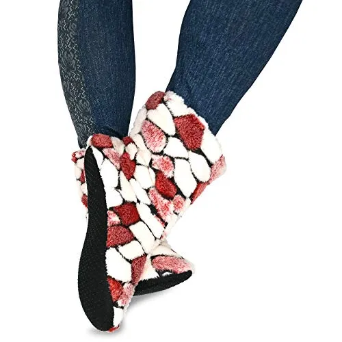 TeeHee Cute Comfy Cozy Fuzzy Slipper Socks for Women 2-Pack (R2029CRW)