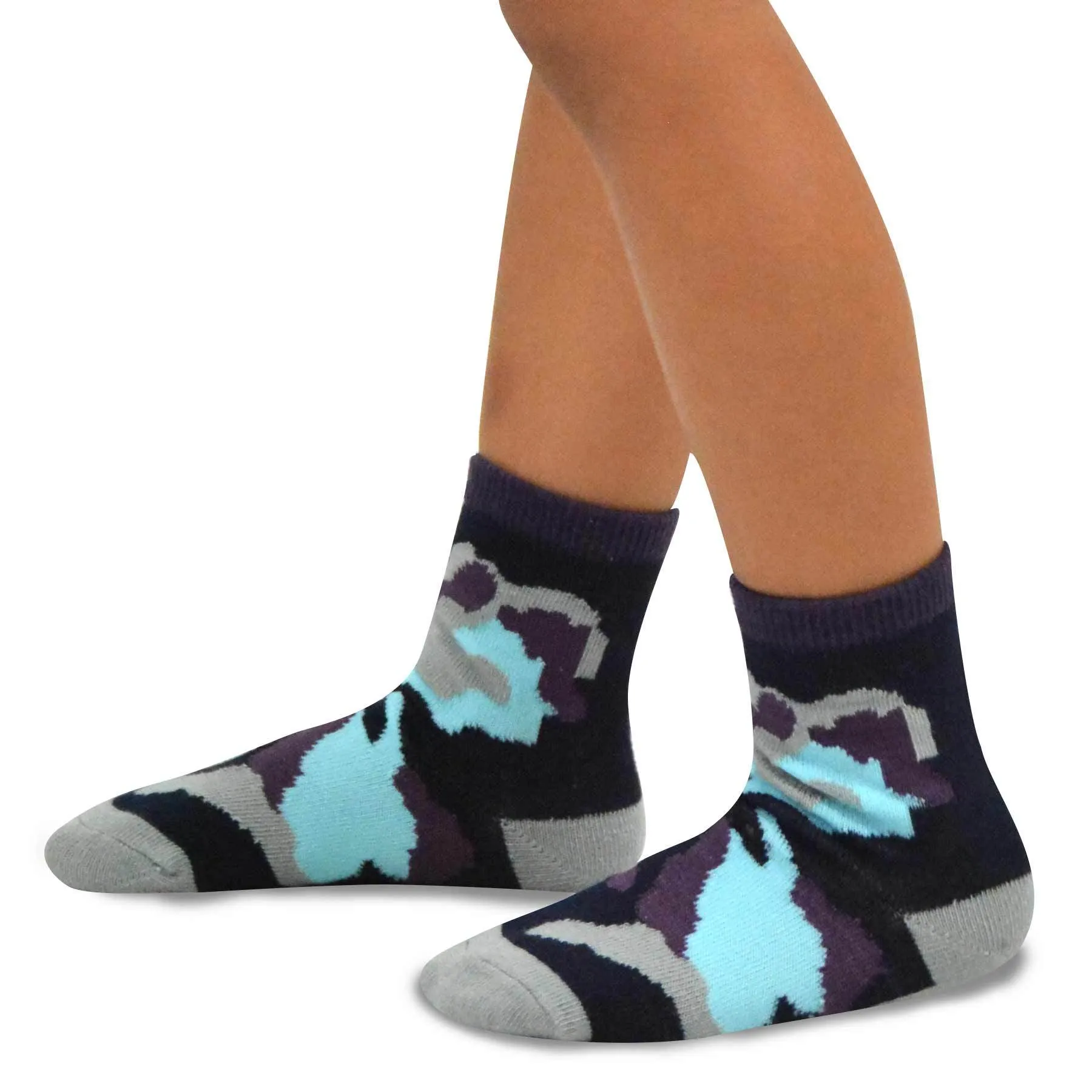 TeeHee Socks Kid's Casual Cotton Short Crew Camo 6-Pack (70879)