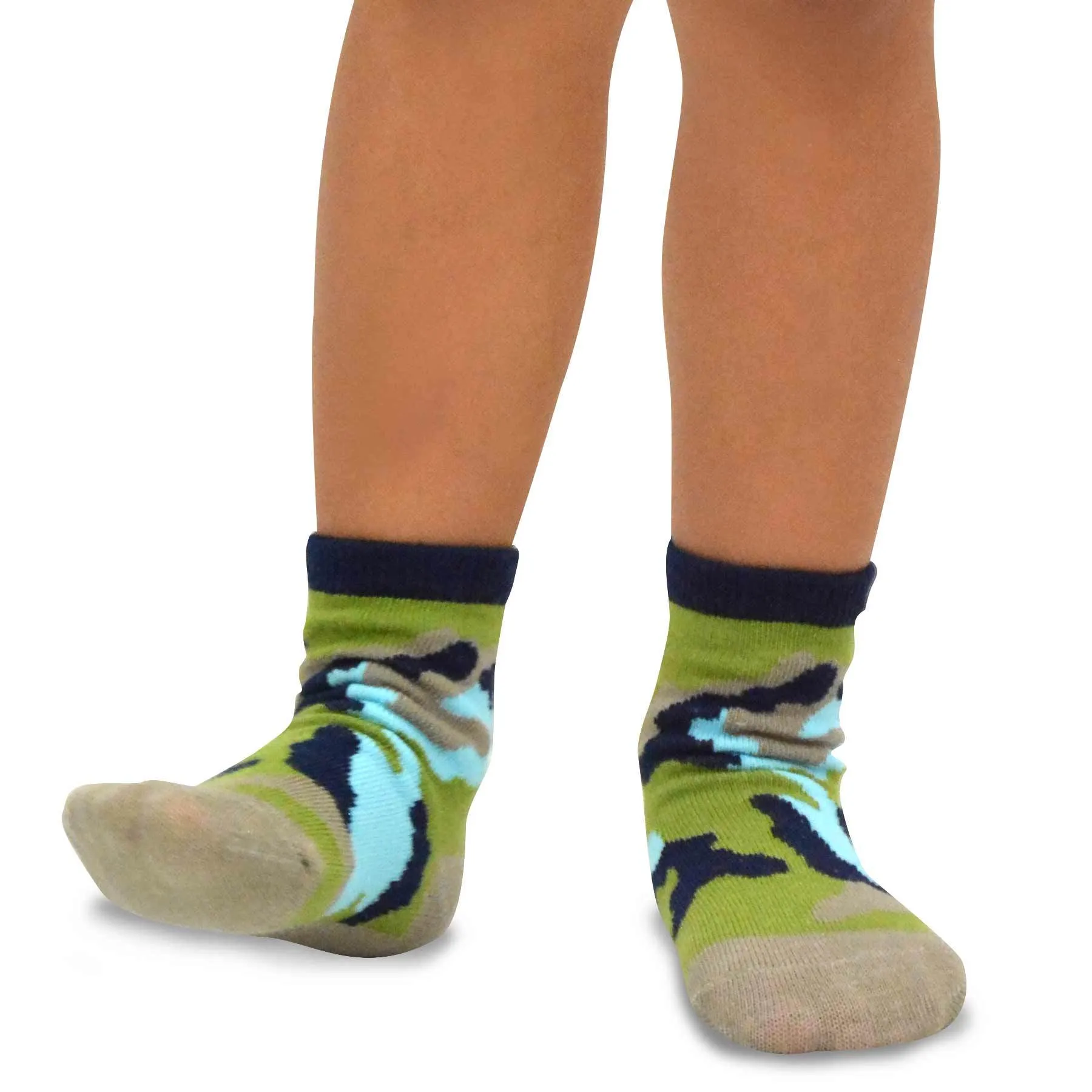 TeeHee Socks Kid's Casual Cotton Short Crew Camo 6-Pack (70879)