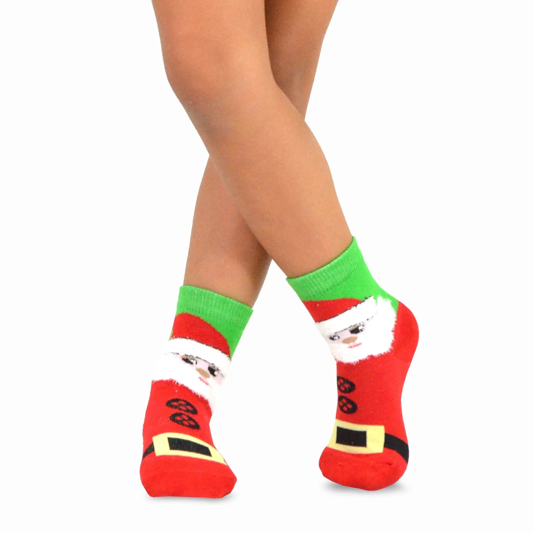 TeeHee Socks Kid's Christmas Cotton Short Crew Faces 3-Pack (70871)