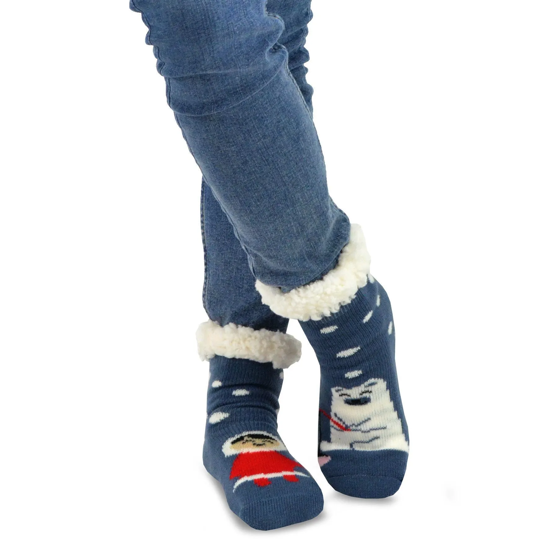 TeeHee Socks Kid's Double Layered Polyester Crew Winter Bear 3-Pack (R1303)