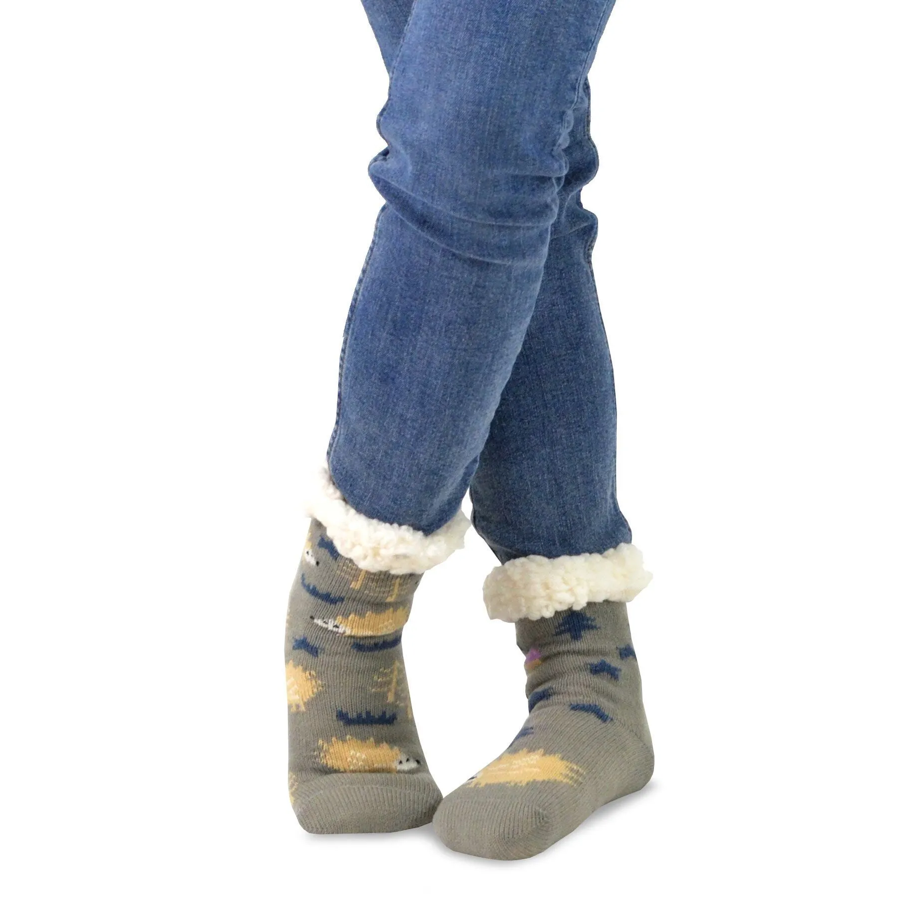 TeeHee Socks Kid's Double Layered Polyester Crew Winter Bear 3-Pack (R1303)