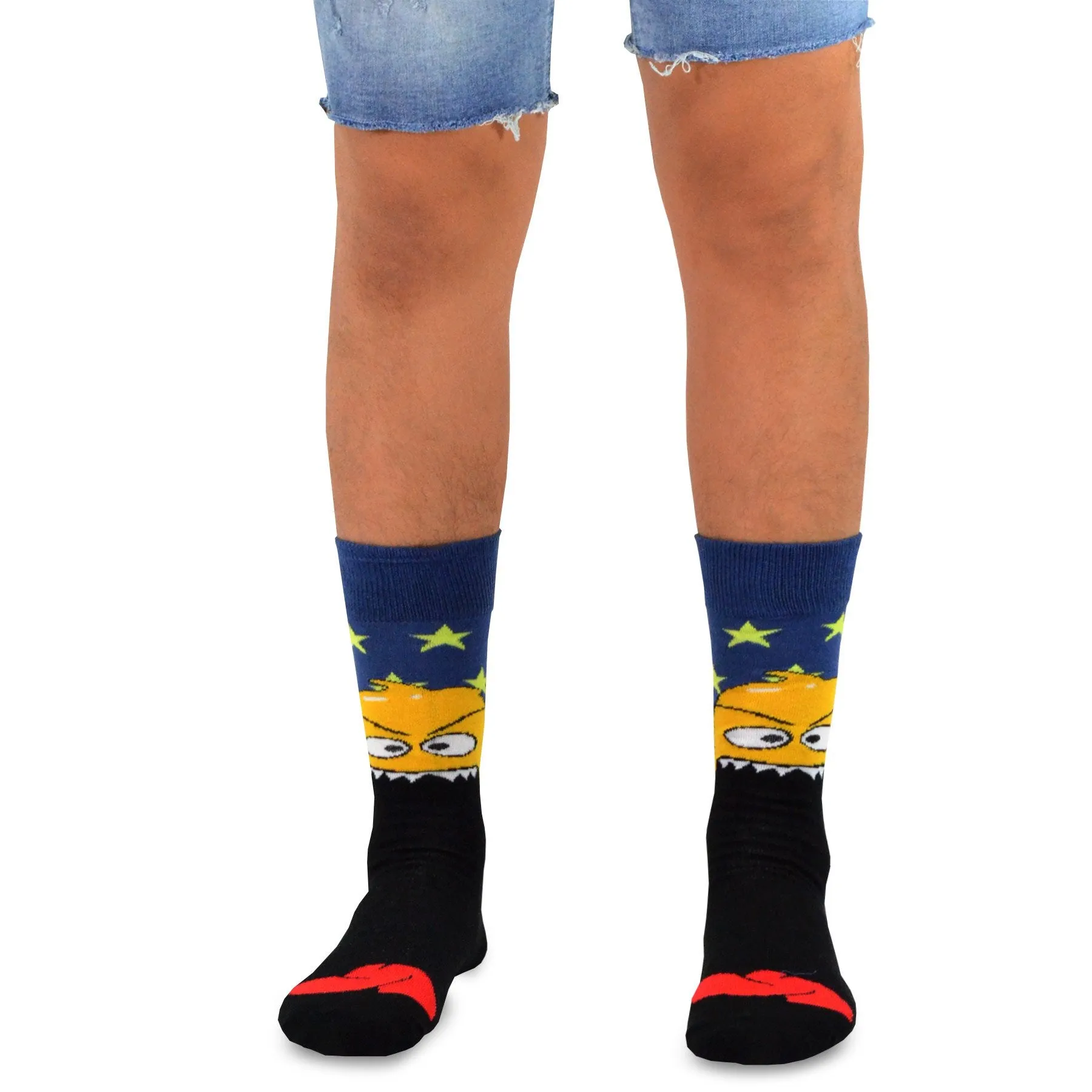 TeeHee Socks Men's Halloween Cotton Crew Monsters 6-Pack (51168)