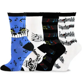 TeeHee Socks Men's Novelty Cotton Crew Dancing Music 4-Pack (11996)