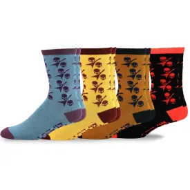 TeeHee Socks Men's Novelty Cotton Crew Electric Guitar 4-Pack (51135)