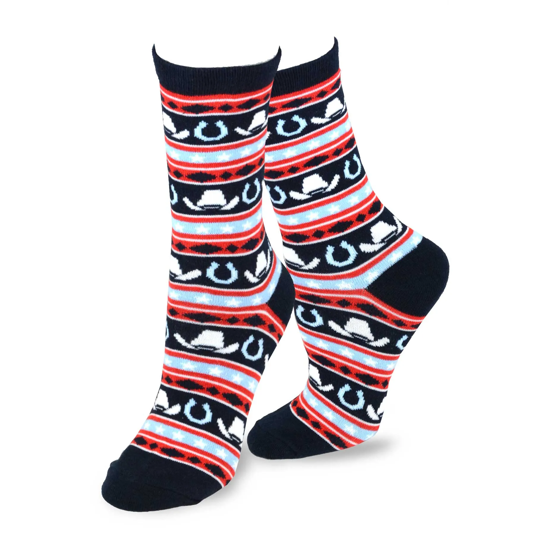 TeeHee Socks Women's 4th of July Cotton Crew Patriots 5-Pack (11804)