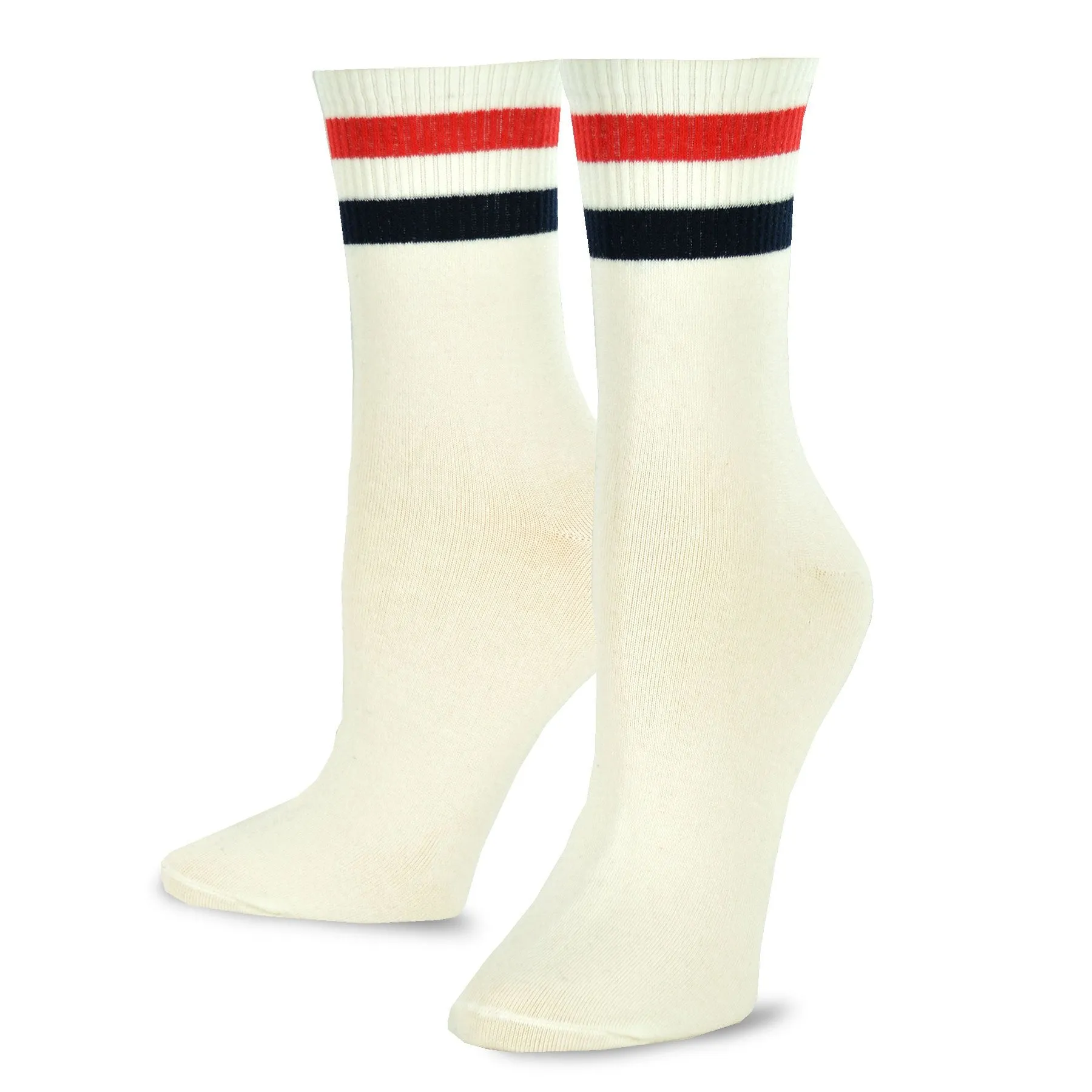 TeeHee Socks Women's Casual Cotton Crew Sports Stripe 10-Pack (11916)