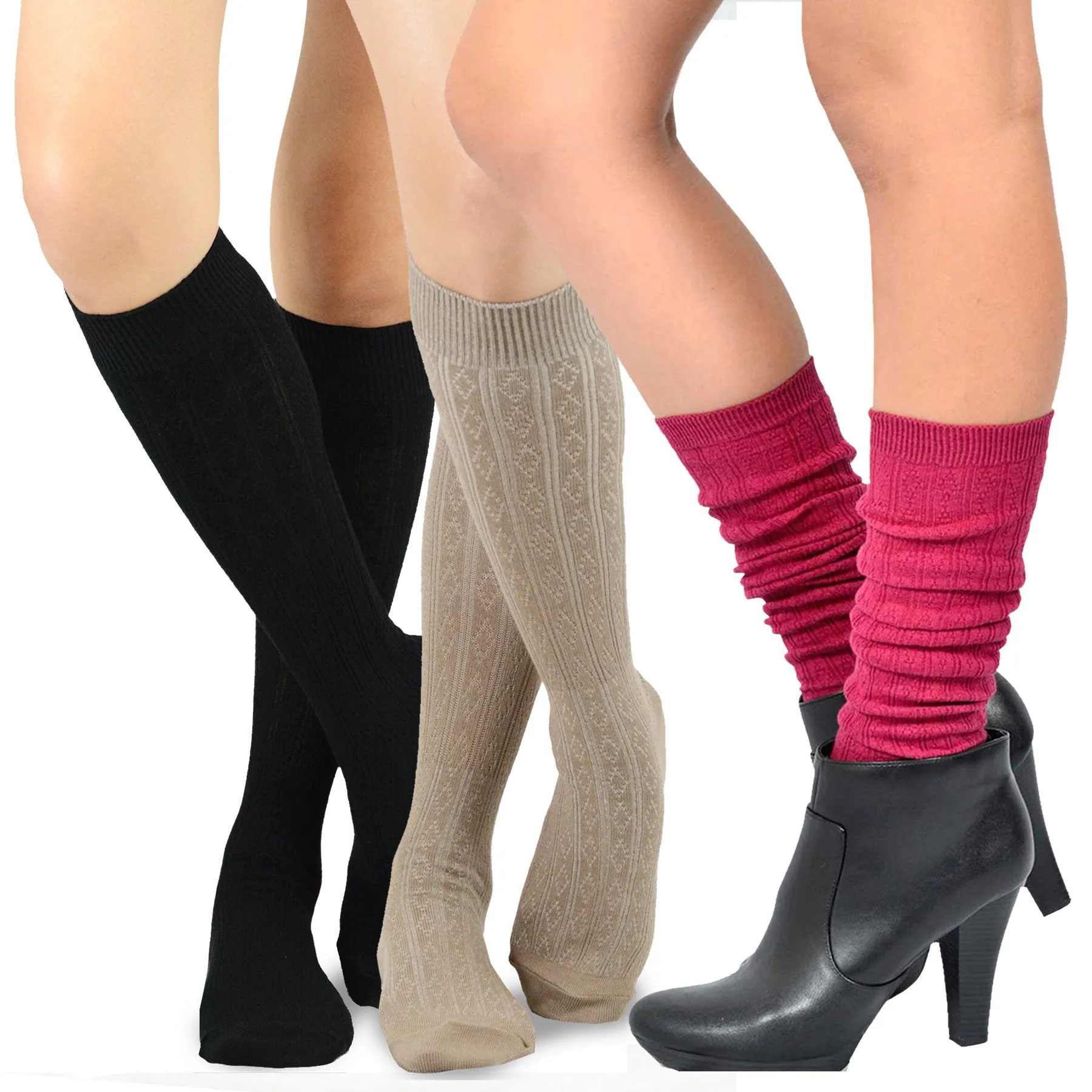 TeeHee Socks Women's Casual Cotton Knee High Love 3-Pack (10853)