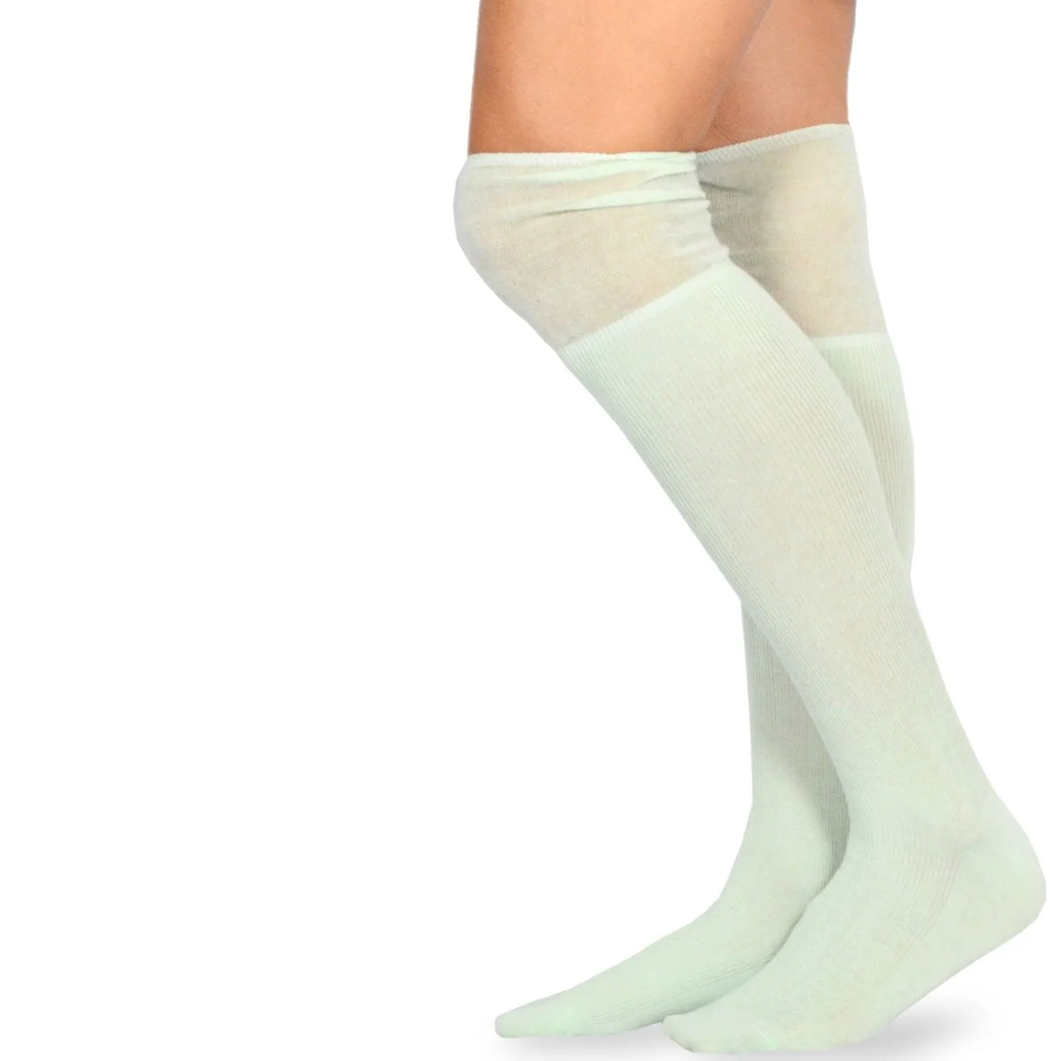 TeeHee Socks Women's Casual Cotton Over the Knee Rib with Slouch Top 5-Pack (10772)