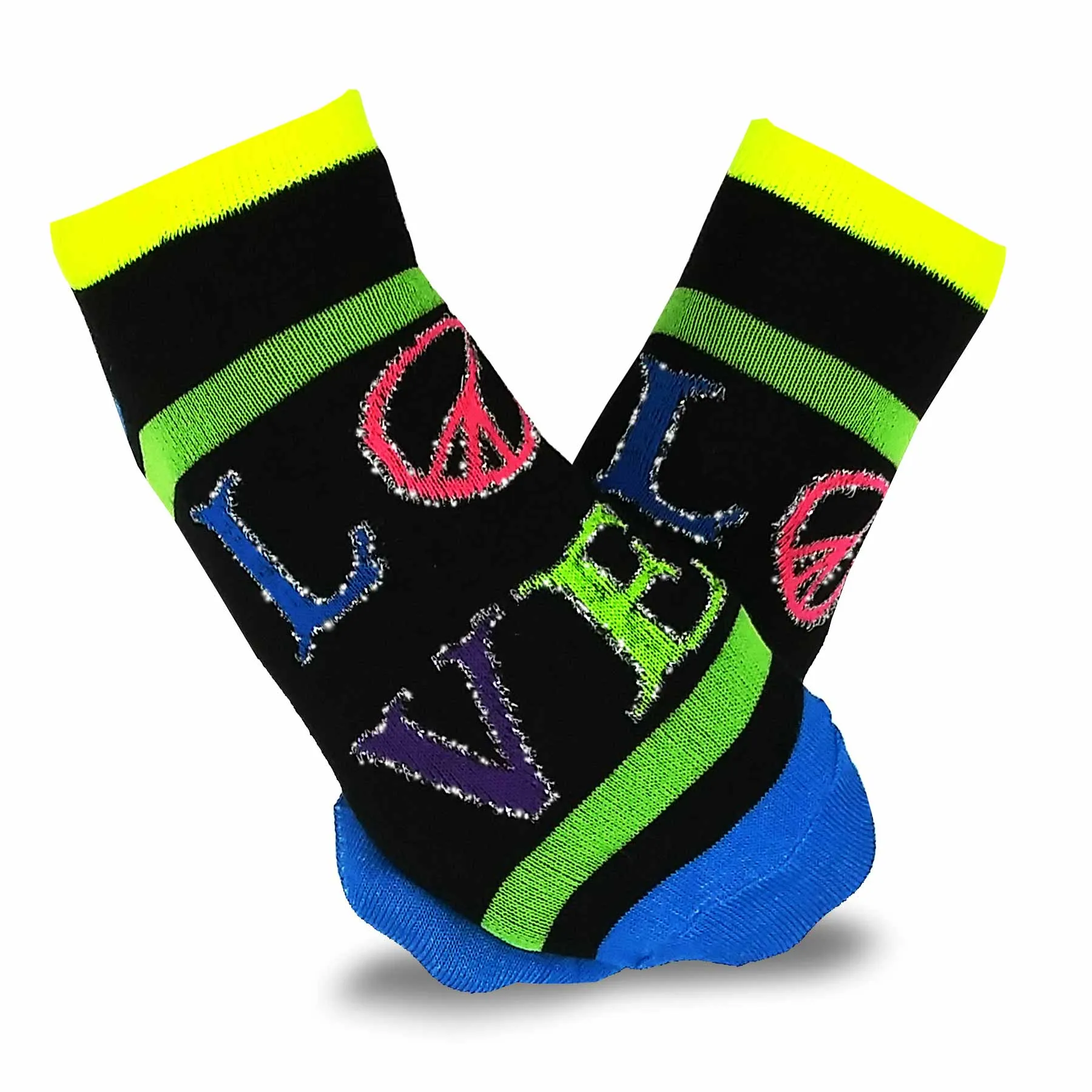 TeeHee Socks Women's Casual Polyester No Show Love Peace 18-Pack (12062)