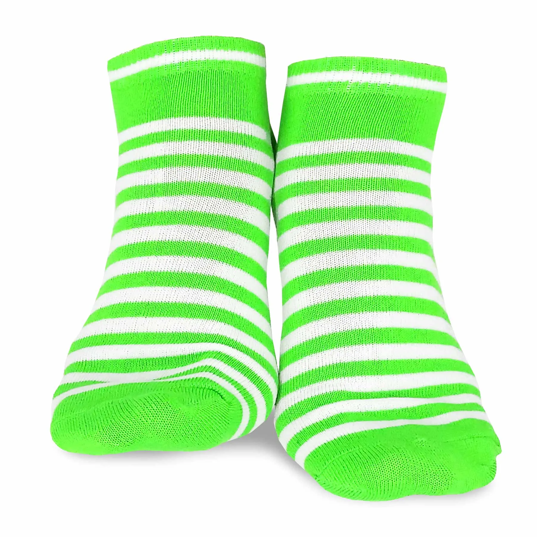 TeeHee Socks Women's Casual Polyester No Show Plain/Neon Stripes 12-Pack (31091)