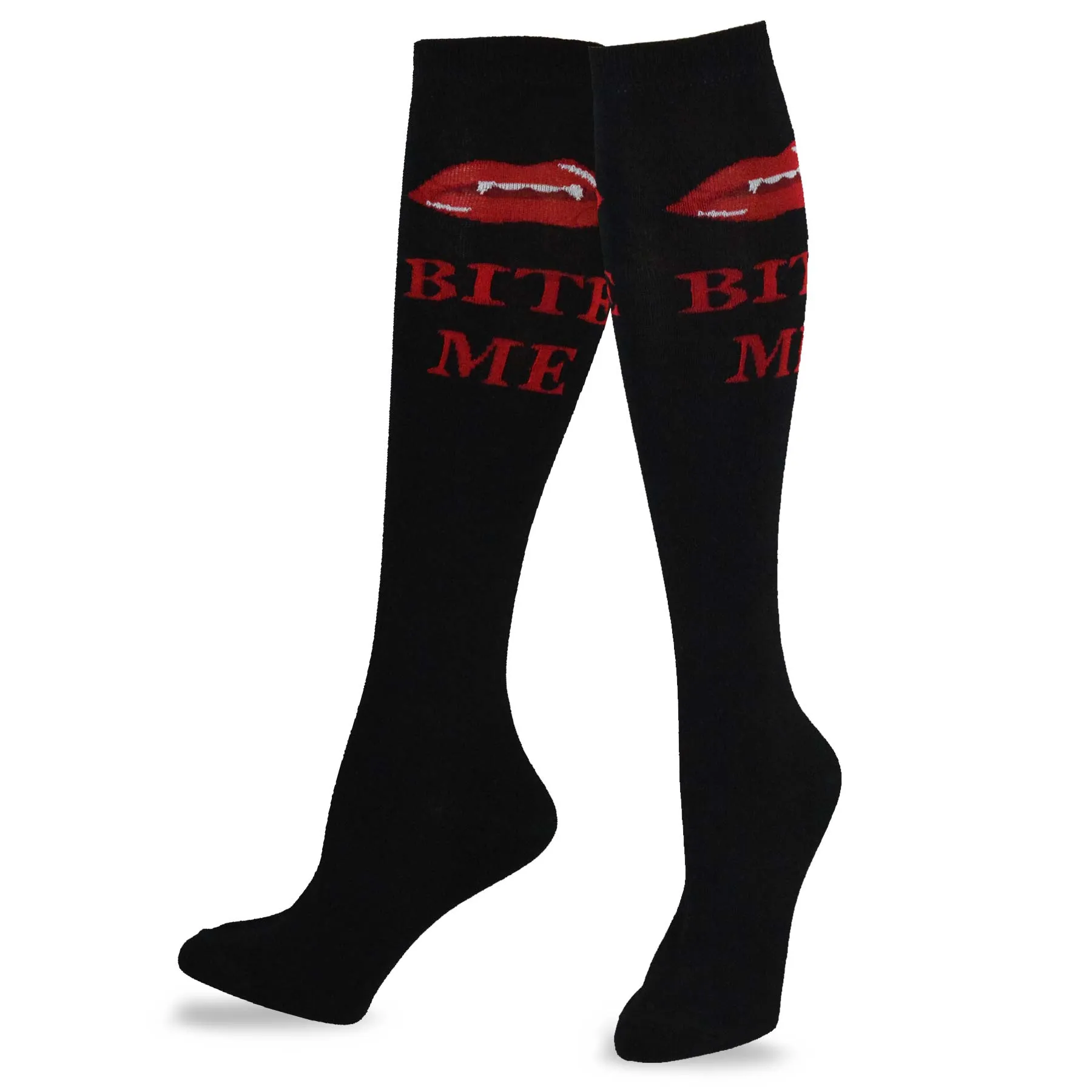 TeeHee Socks Women's Novelty Cotton Knee High Scary Vampire 2-Pack (11053)