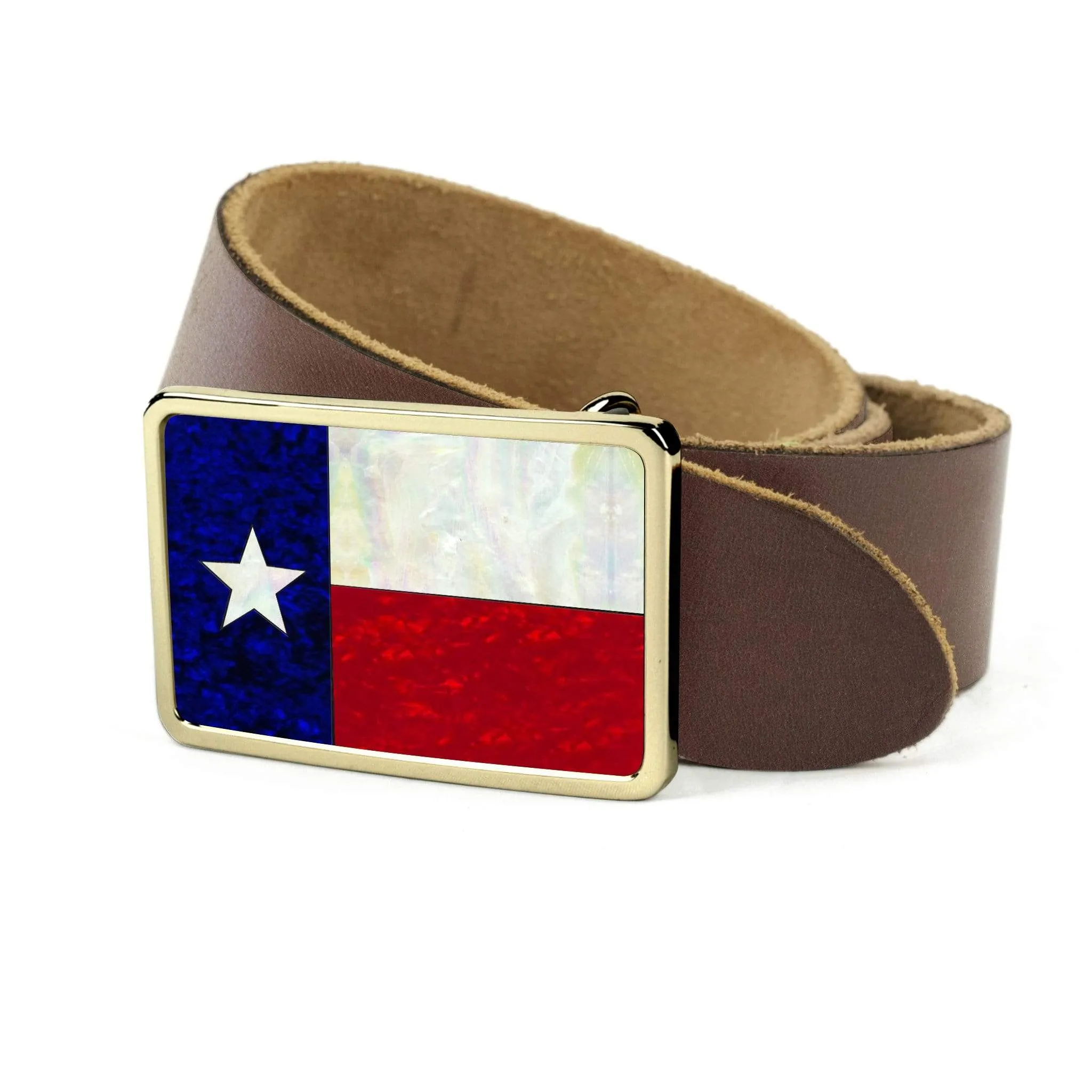 Texas Lonestar Shell Inlay Belt Buckle