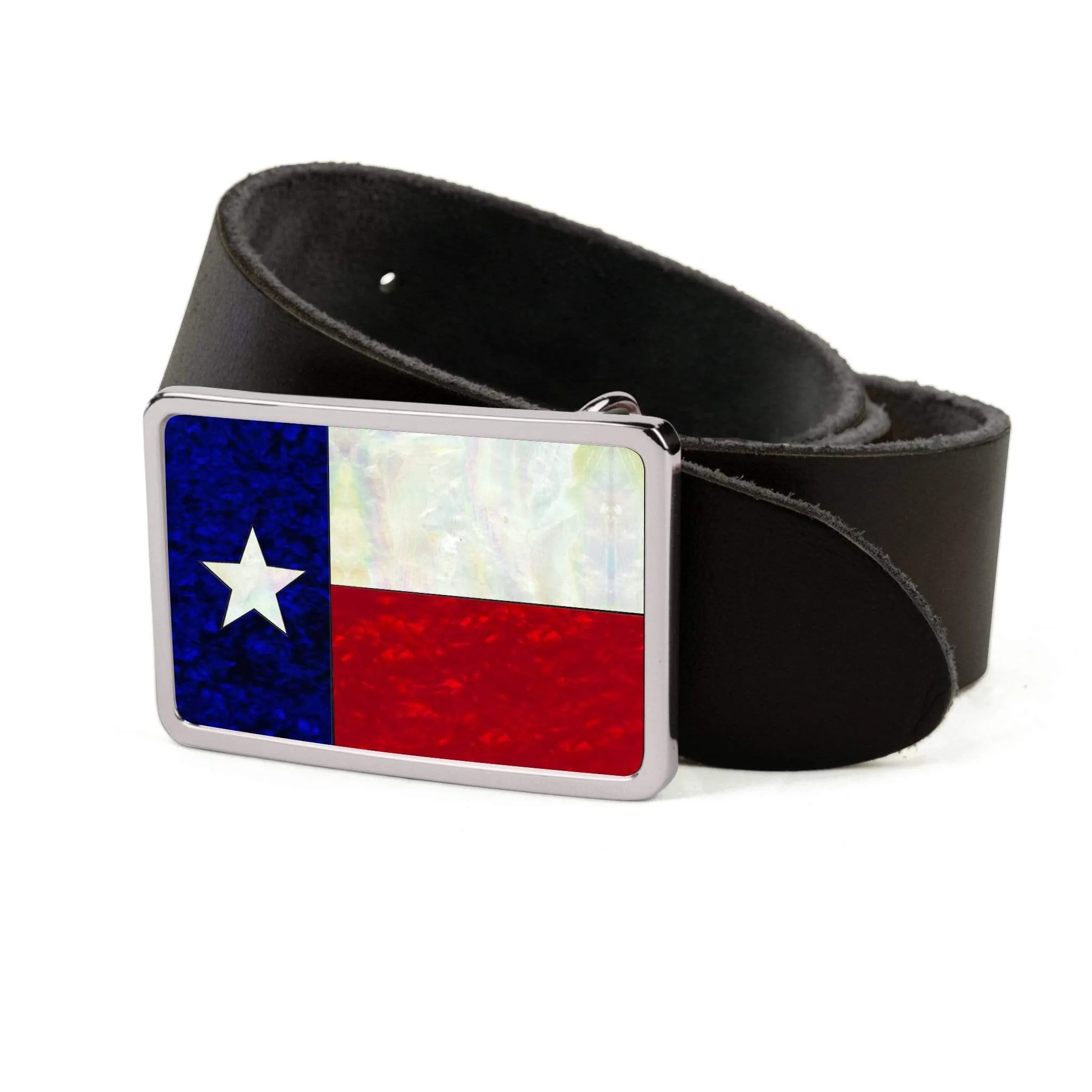 Texas Lonestar Shell Inlay Belt Buckle