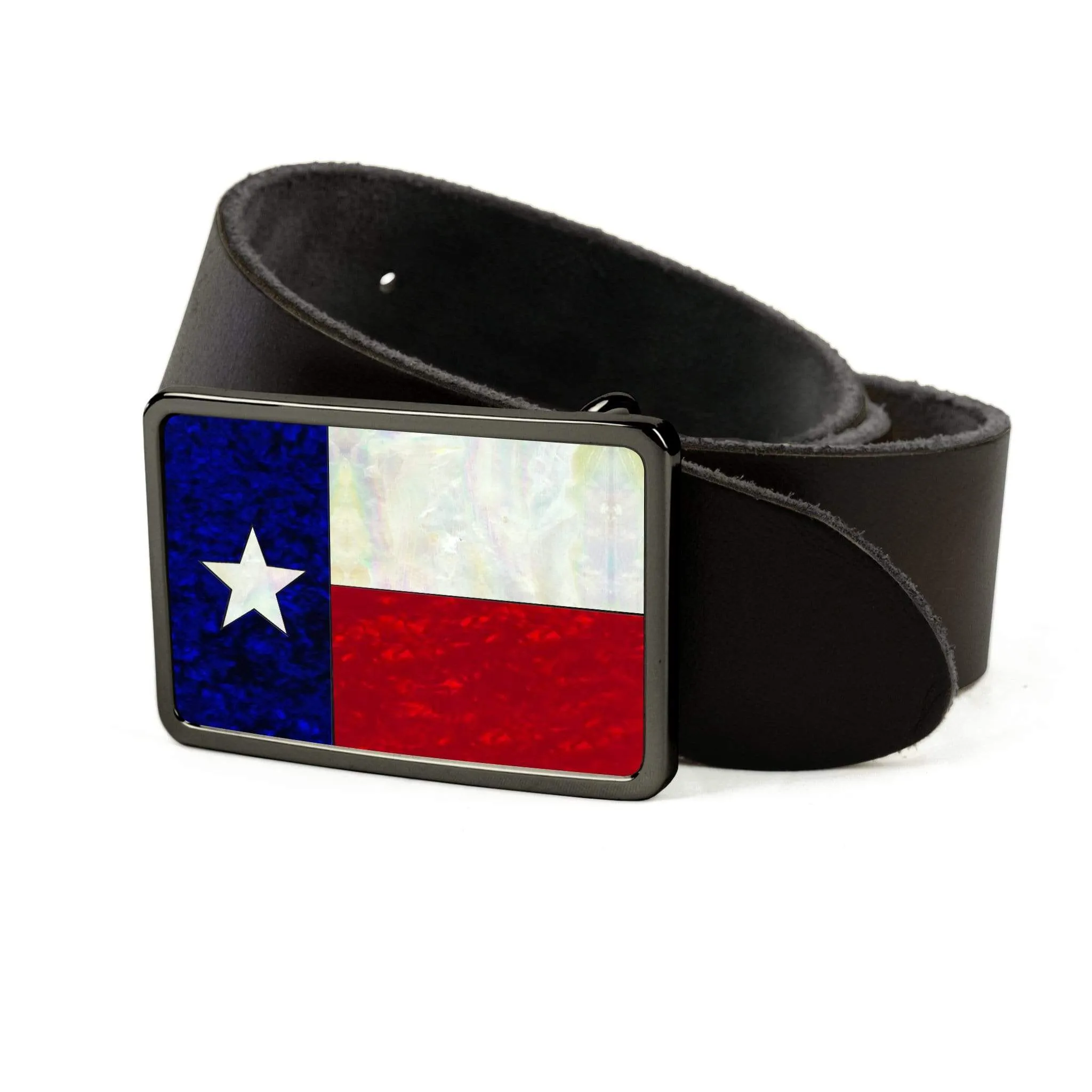 Texas Lonestar Shell Inlay Belt Buckle