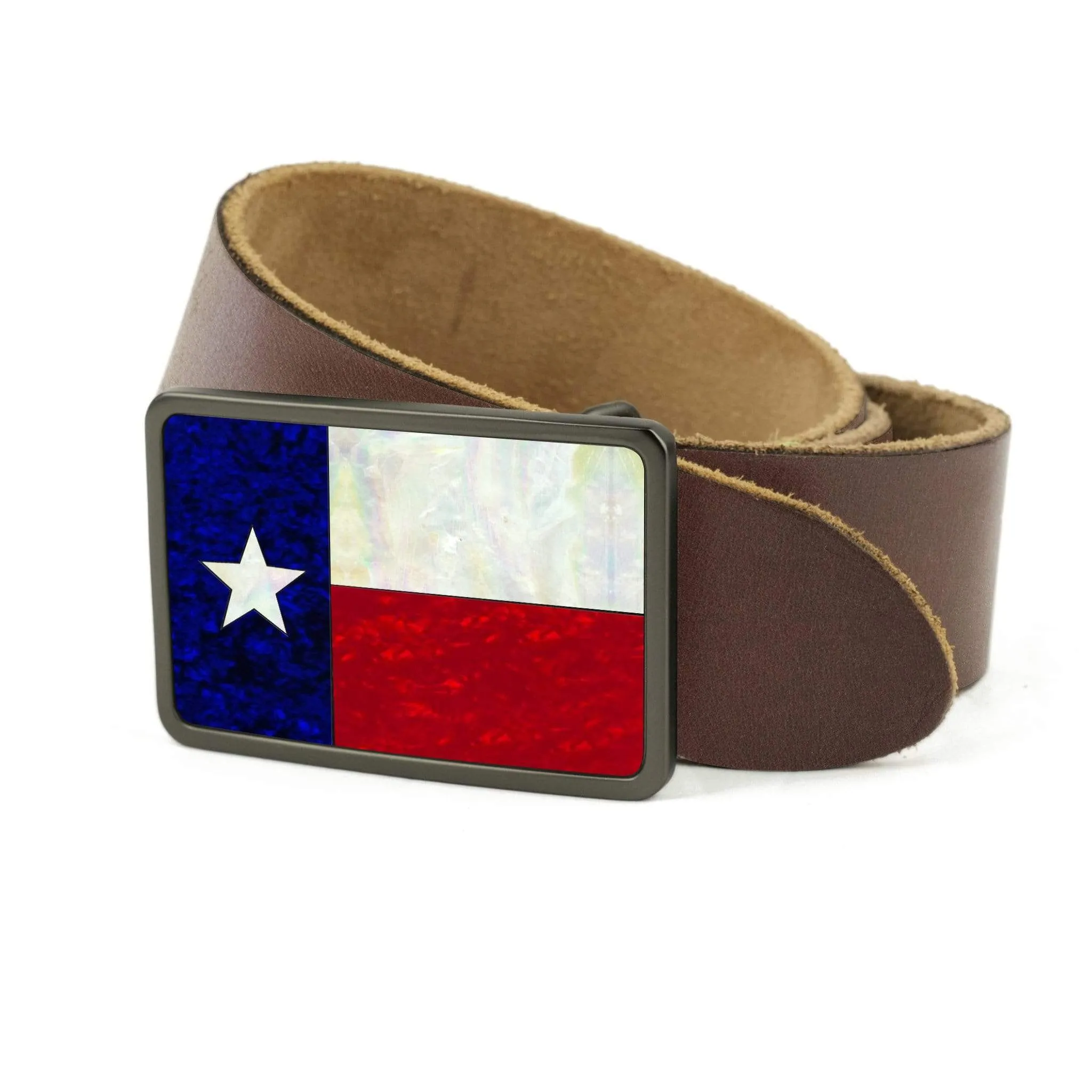 Texas Lonestar Shell Inlay Belt Buckle