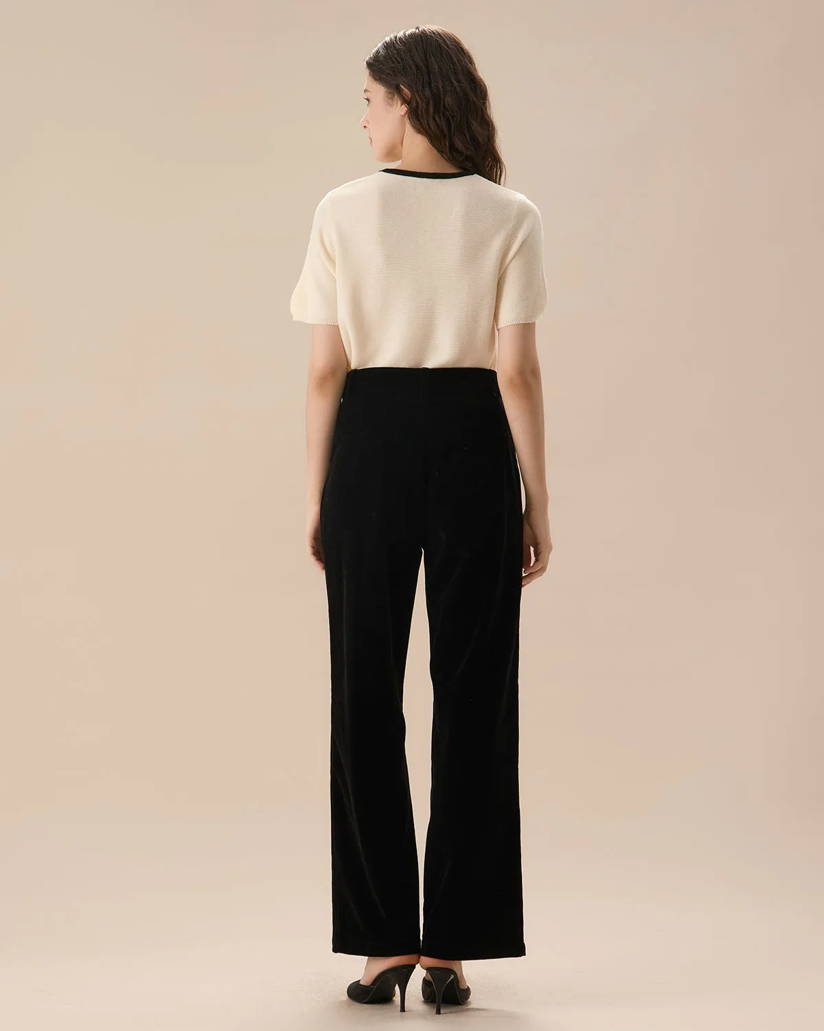 The Black High Waisted Pleated Wide Leg Pants