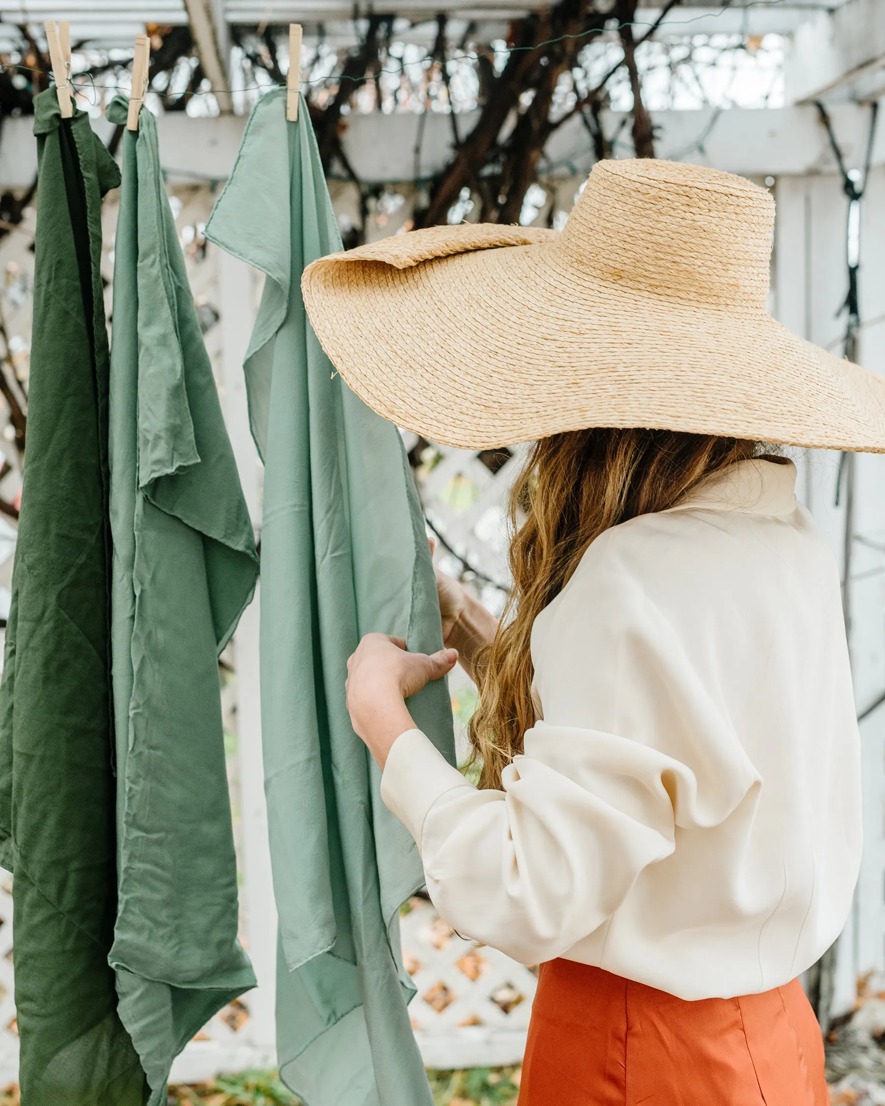 'The Classic' Washable Silk Scarf in Fern