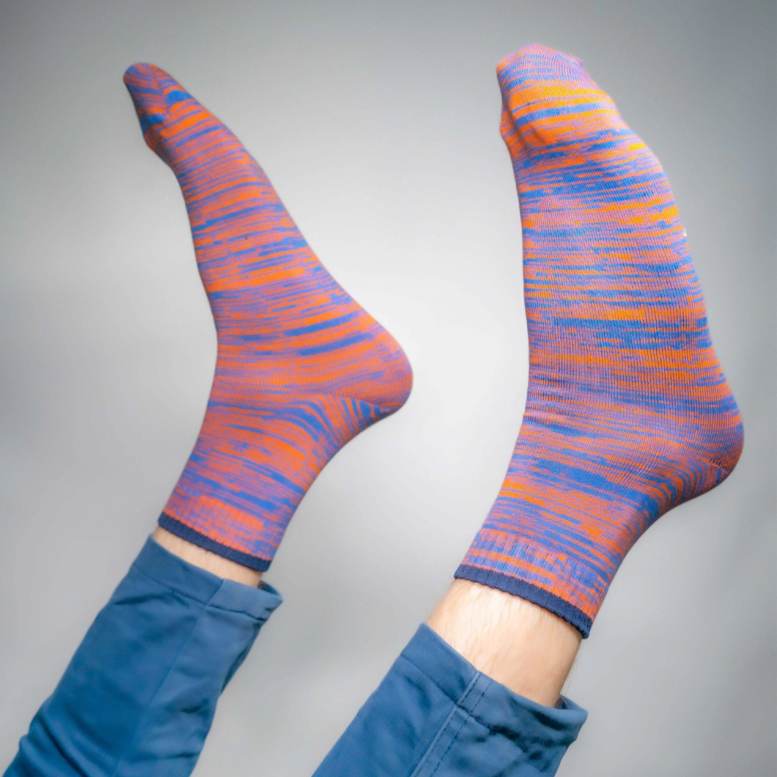 Tipped to Perfection - Twintone Orange with Blue Tip Socks