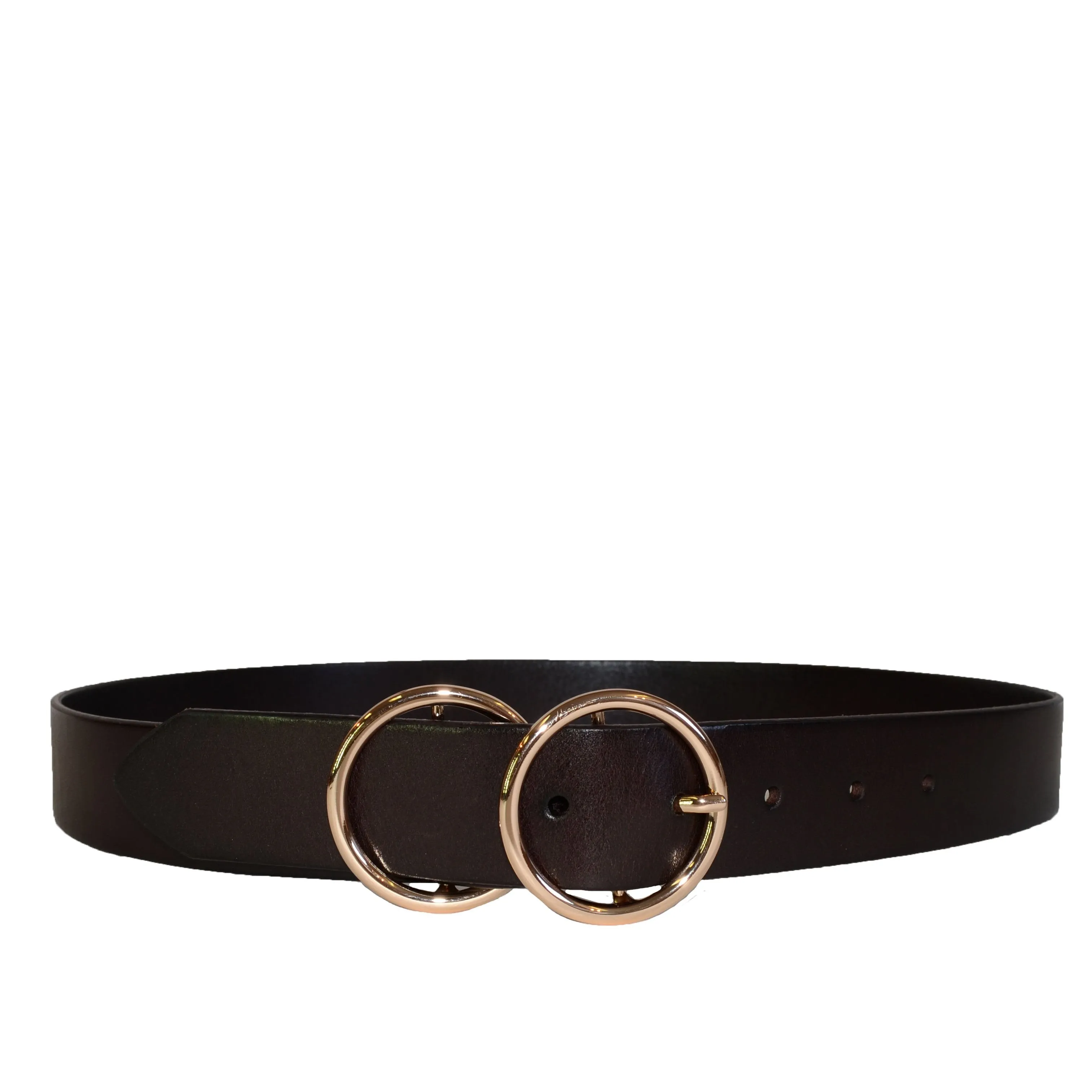 Townsville | Women's Dark Brown Double Ring Leather Belt