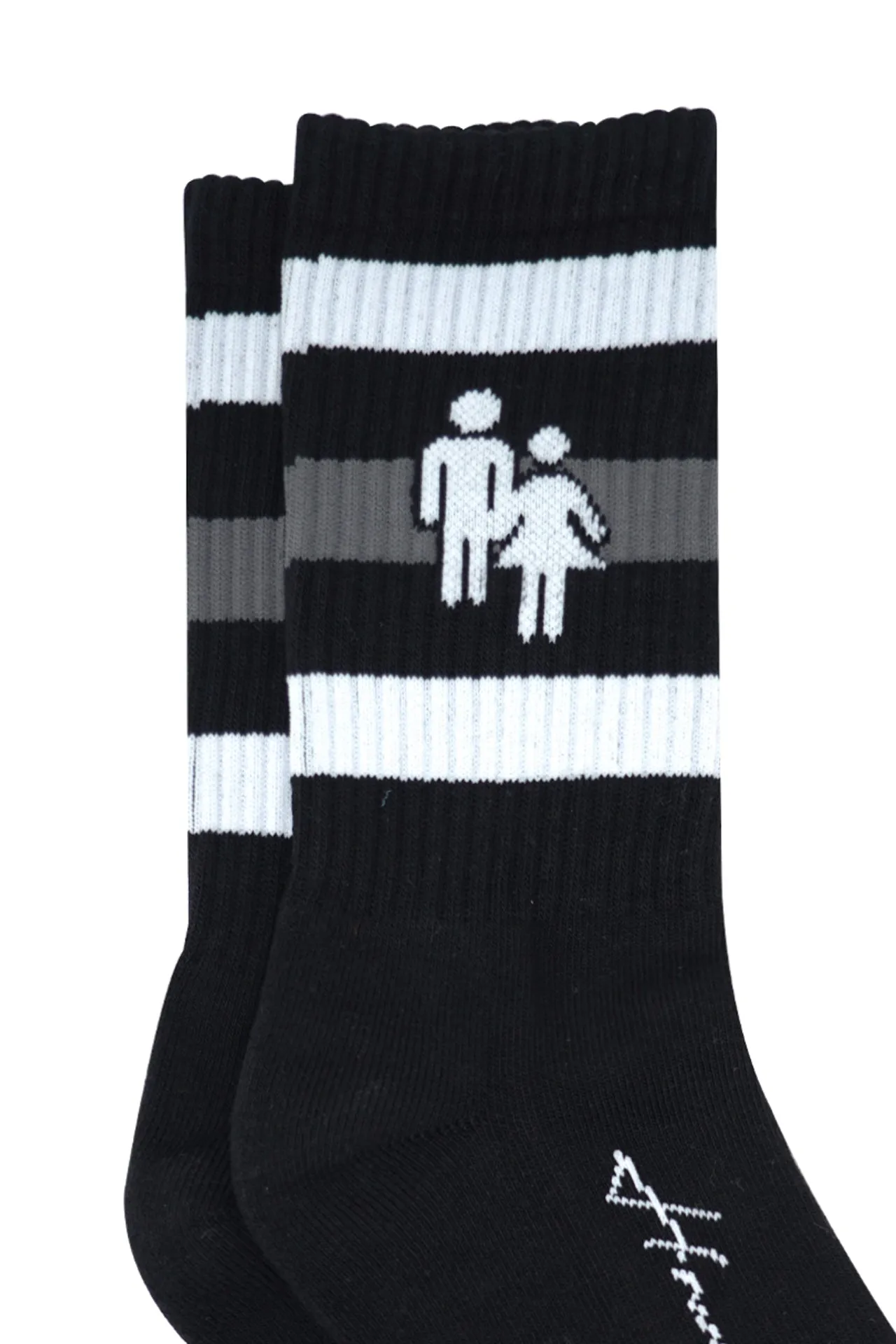 Trademark Socks Black With White and Grey Stripes