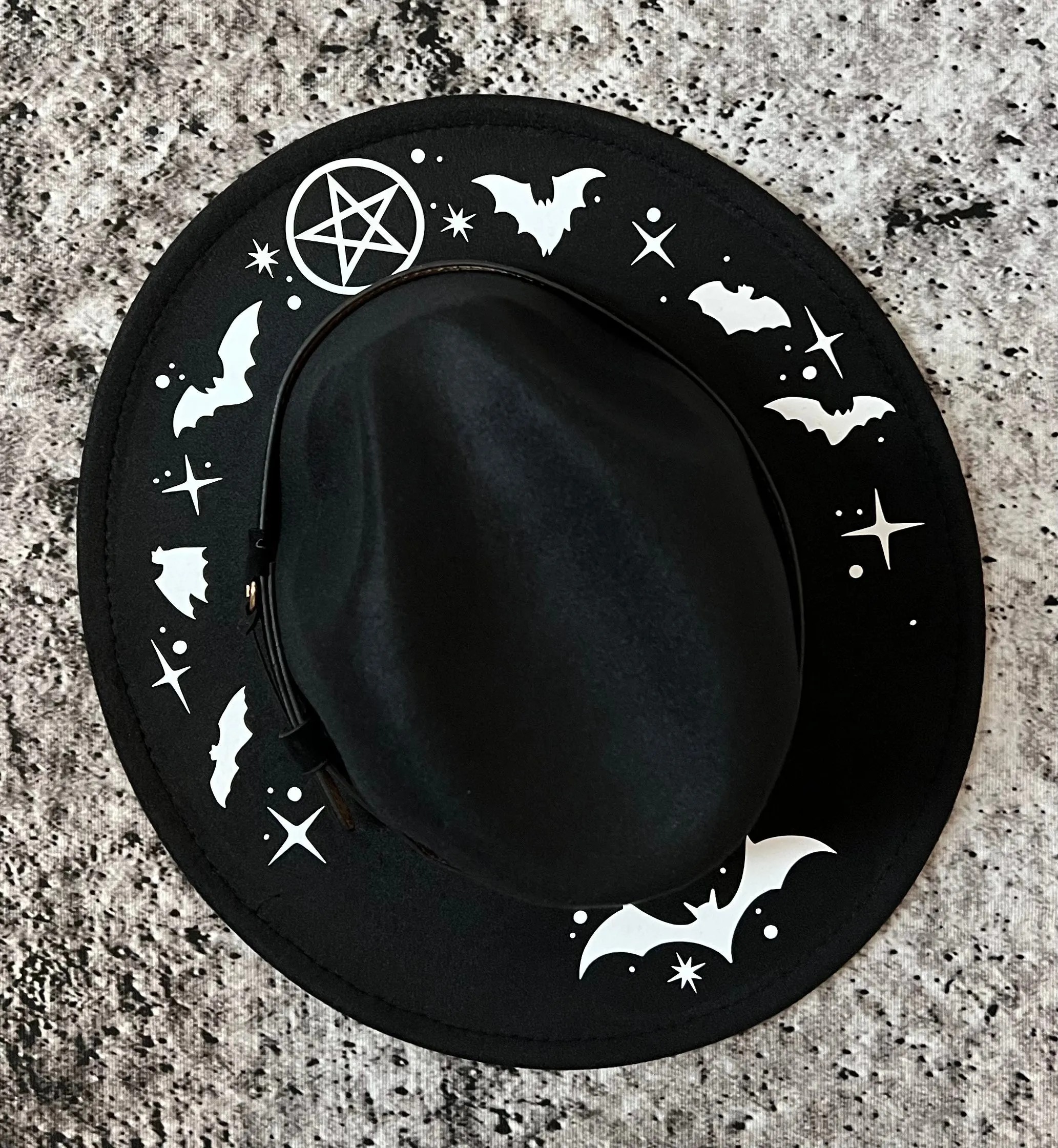 Vegan Felt Wide Brim Hat - Fricken' Bats