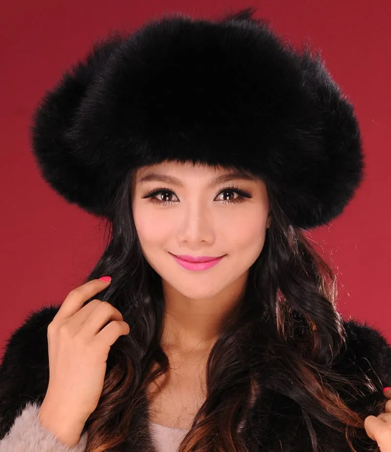 Winter Hats for Women Fox Fur Hat Bomber Hats  Millinery Ear Protector Cap 060101