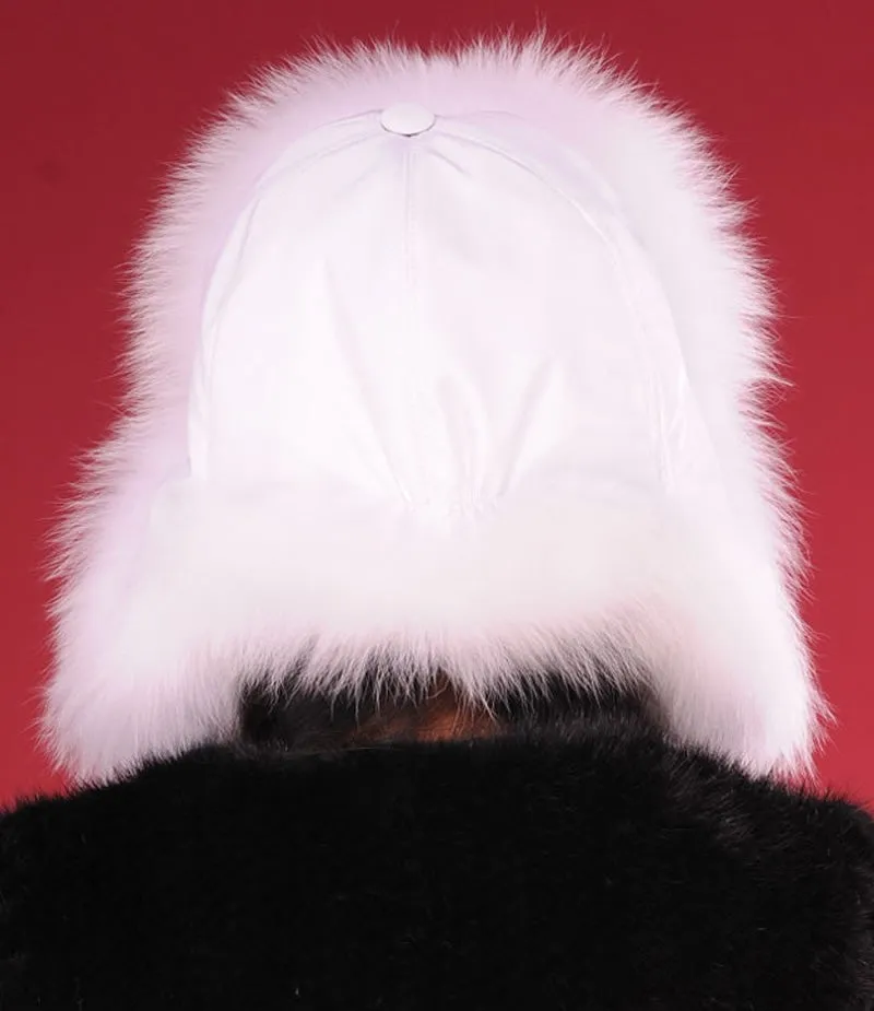 Winter Hats for Women Fox Fur Hat Bomber Hats  Millinery Ear Protector Cap 060101