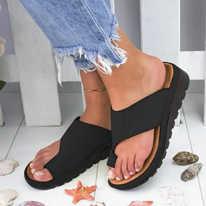 Women's solid color toe sandals